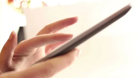 Working on digital tablet HD 1080i Stock Footage 35715841