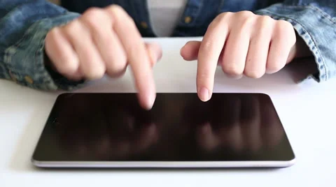 Working on digital tablet HD 1080i Stock Footage 36757262