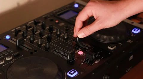 Working with DJ controller Stock Footage 35272609