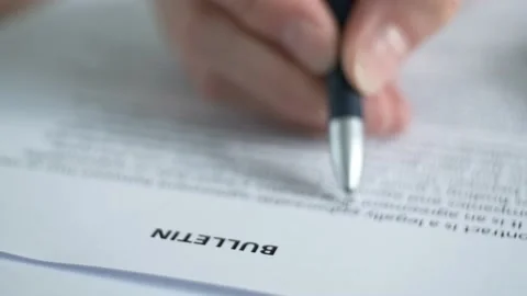 Working with the document "Bulletin". Stock Footage 157271362