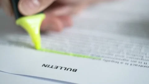 Working with the document "Bulletin". Stock Footage 157532794