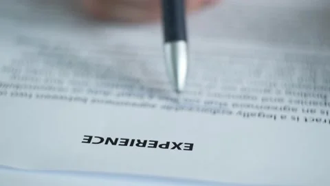 Working with the document "Experience". Stock Footage 157271152