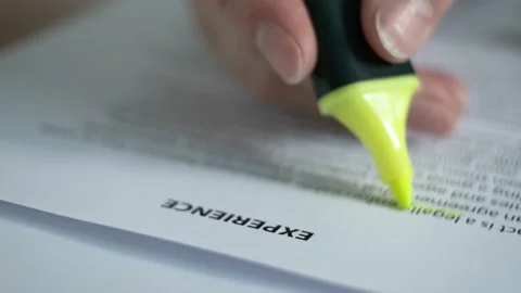 Working with the document "Experience". Stock Footage 158306176