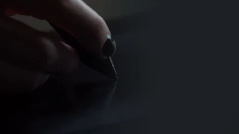 Working with Drawing tablet for a computer Stock Footage 69784449