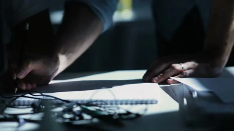 Working with Drawing tablet for a computer, Soft focus shot (HD, high definition Stock Footage 67646027