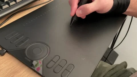 Working With Drawing Tablet Stock Footage 165671718