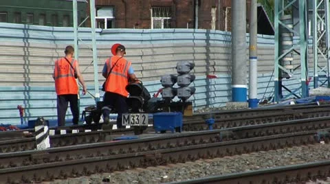 Working driven trolley Stock Footage
