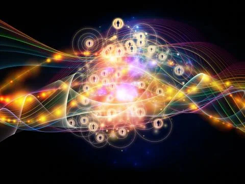 Working Dynamic Network Illustrazione stock