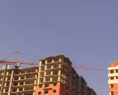Working elevating crane. 스톡 동영상 935344
