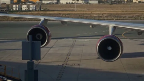 Working engine of airplane 스톡 동영상 75750995