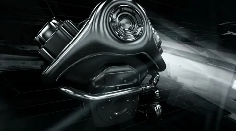 Working Engine Inside and Outside Stock Footage 44496426