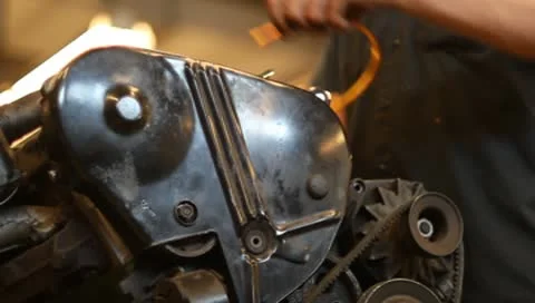 Working on engine low shot Stock-Footage 10583707