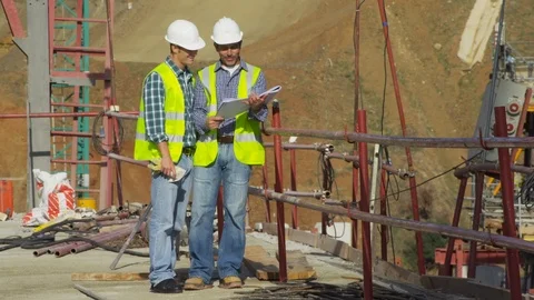 Working, Engineer, Construction, Construction Site, Lockdown, 40 Seconds Or Stock Footage 95847782