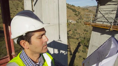 Working, Engineer, Construction Site, Construction, Latin, American, And, Stock Footage 95846852
