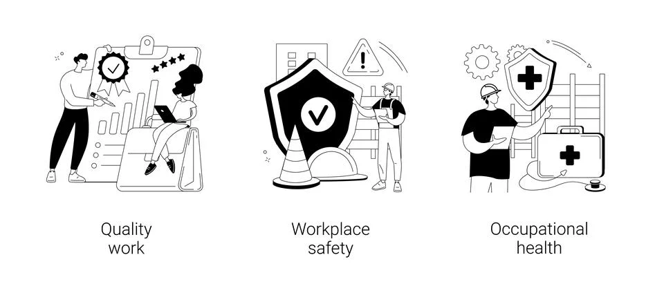 Working environment abstract concept vector illustrations. Stock Illustration