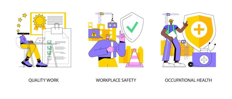 Working environment abstract concept vector illustrations. Stock Illustration
