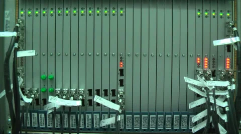 Working equipment in mobile switching center Stock Footage 61785579