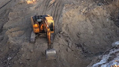 Working Excavator on Construction Site Stock-Footage 72165001