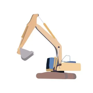 Working Excavator. Isolated Stock Illustration