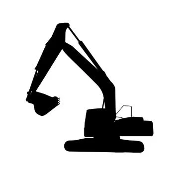 Working Excavator. Isolated Stock Illustration