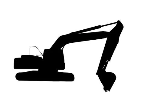 Working Excavator. Isolated Stock Illustration