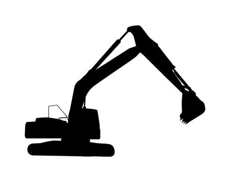 Working Excavator. Isolated Stock Illustration