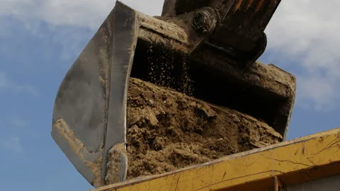 Working excavator on a modern construction site Stock Footage 88981670