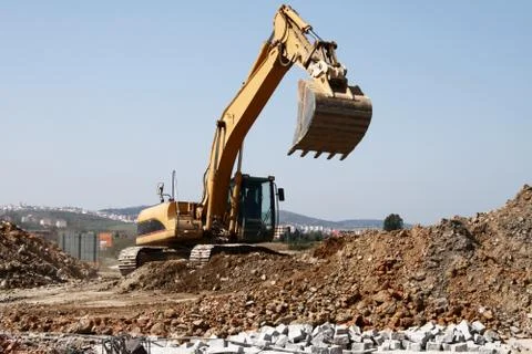 Working excavator Stock Photos