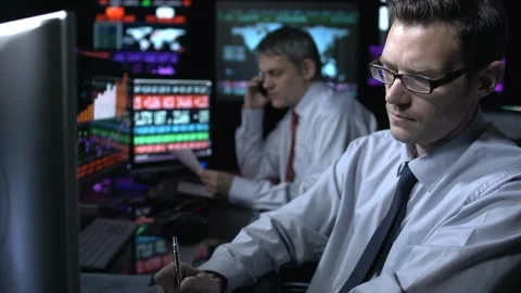 Working on finance Stock Footage 200145398