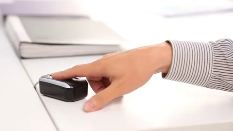 Working with fingerprints on the computer Stock Footage 71064815