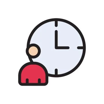 Working flat color icon Stock Illustration