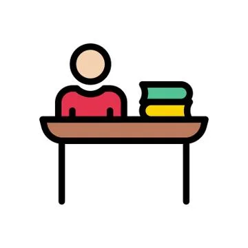 Working flat color icon 스톡 일러스트