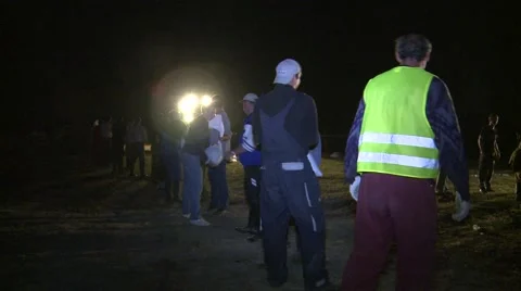 Working in Flood Stock Footage 50888226