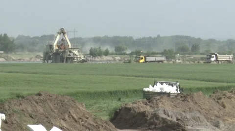 Working in Flood Stock Footage 50888480