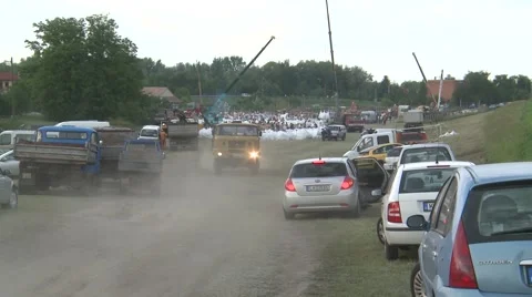 Working in Flood Stock Footage 50889410