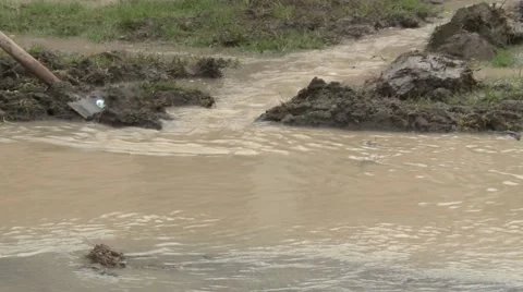 Working in Flooding area - Close up Stock-Footage 49956743