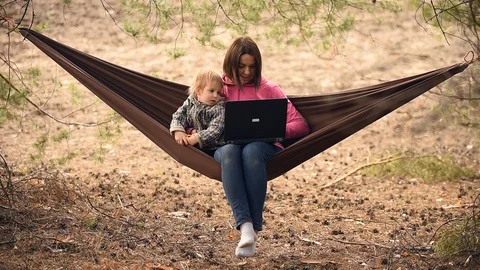 Working in the forest Video stock 127904789