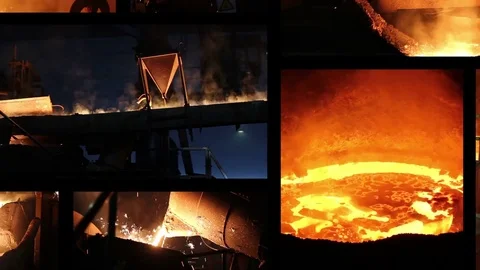 Working in a foundry, steel mill Video stock 73413002