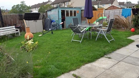 Working in the Garden Stock Footage 94914637