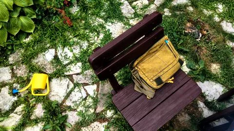 Working in the garden, human footprints Stock Photos