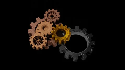 Working gear animation 3D render Stock Footage 142980571