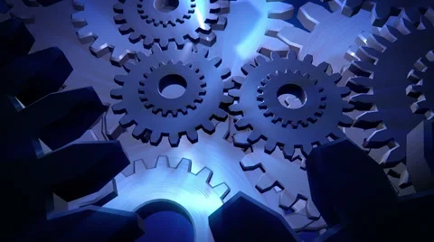 Working gears 3d Stock Footage 34432663