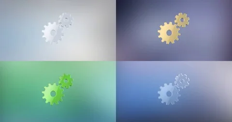 Working Gears 3d Icon Stock Footage 77538069