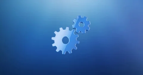 Working Gears Blue 3d Icon Stock Footage 75861670