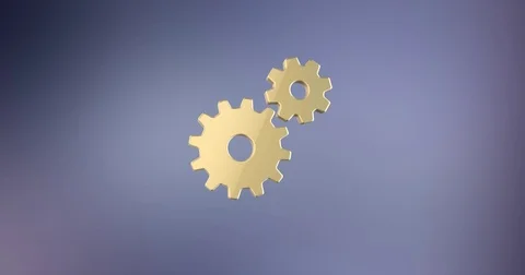 Working Gears Gold 3d Icon Stock Footage 77537455
