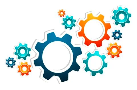 Working gears teamwork Stock Illustration