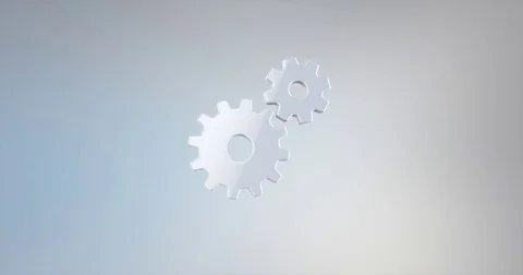 Working Gears White 3d Icon Stock Footage 77537744