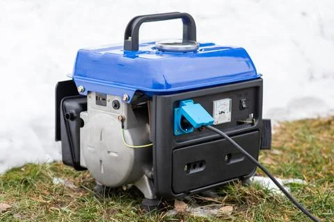 Working generator outdoors in winter Stock Photos