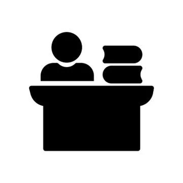 Working glyph flat icon Stockillustratie