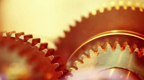 Working golden gears Stock Footage 48013941